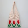 Elena Handbags Artsy Cotton Knitted Floral Shoulder Bag