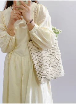 Elena Handbags Artsy Cotton Knitted Shoulder Bag