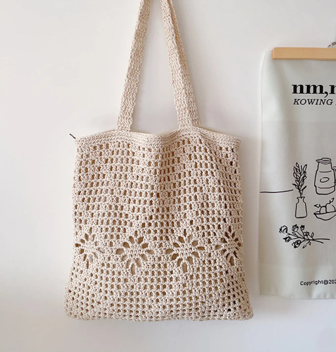Elena Handbags Artsy Cotton Knitted Shoulder Bag