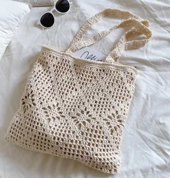 Elena Handbags Artsy Cotton Knitted Shoulder Bag