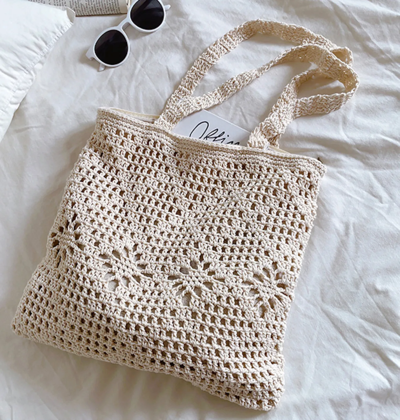 Elena Handbags Artsy Cotton Knitted Shoulder Bag