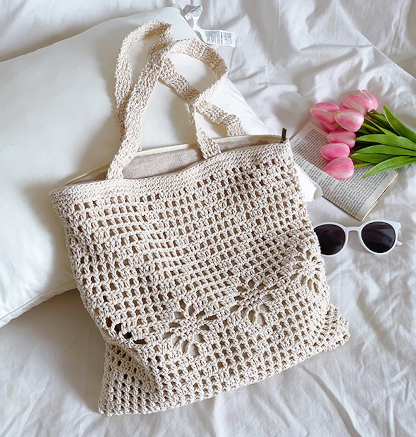Elena Handbags Artsy Cotton Knitted Shoulder Bag