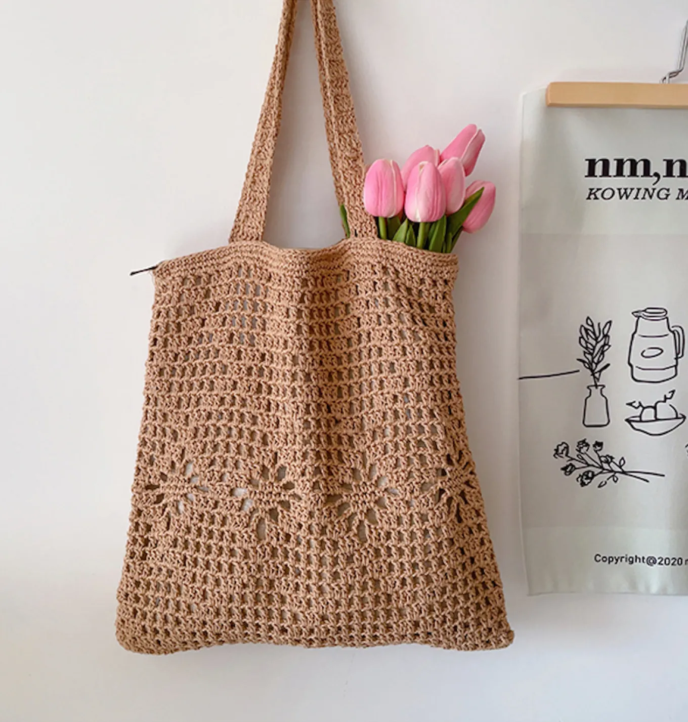 Elena Handbags Artsy Cotton Knitted Shoulder Bag