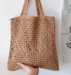 Elena Handbags Artsy Cotton Knitted Shoulder Bag