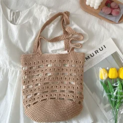 Elena Handbags Artsy Crochet Bucket Bag