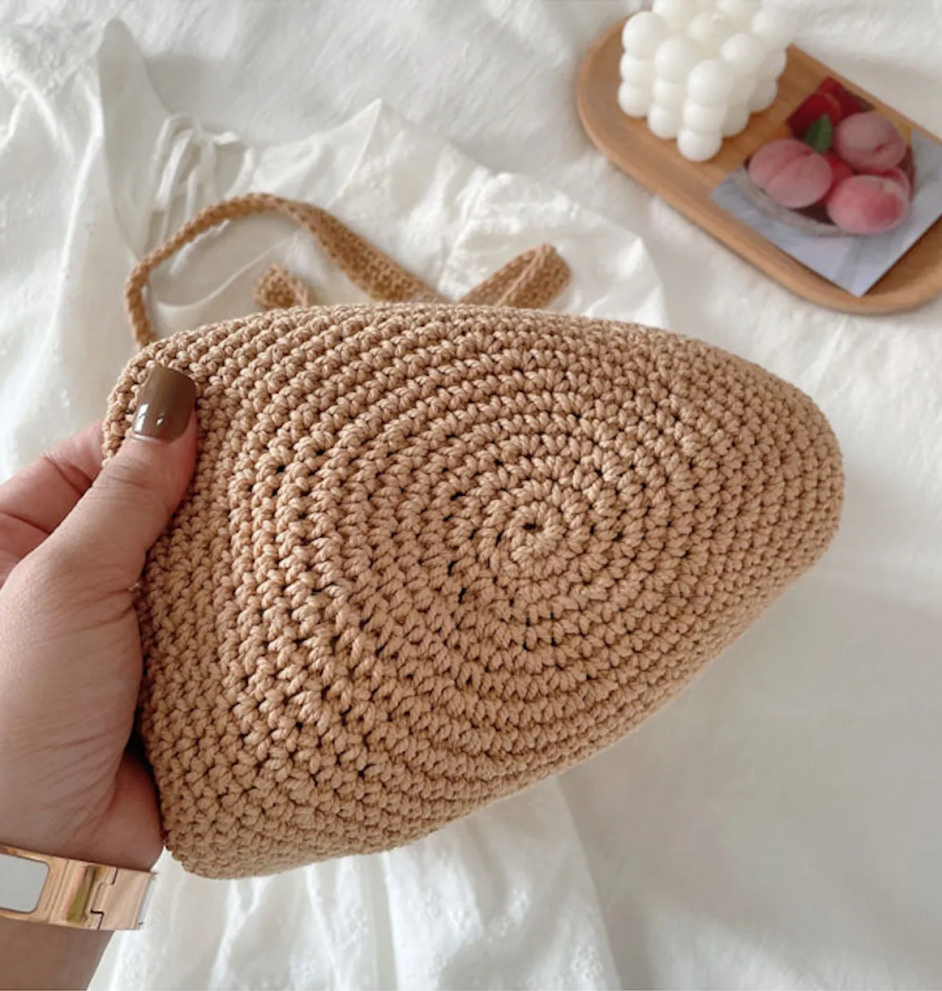 Elena Handbags Artsy Crochet Bucket Bag