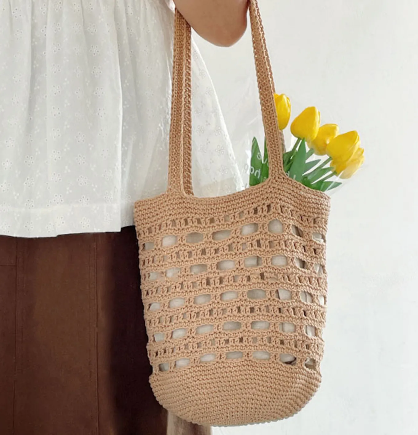 Elena Handbags Artsy Crochet Bucket Bag