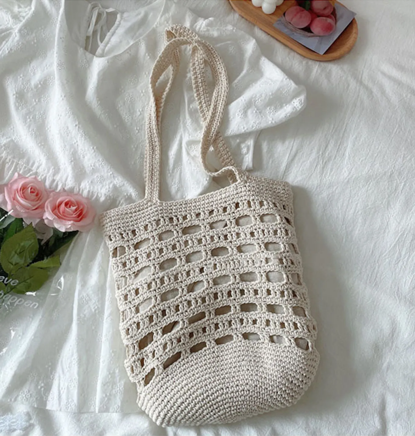 Elena Handbags Artsy Crochet Bucket Bag