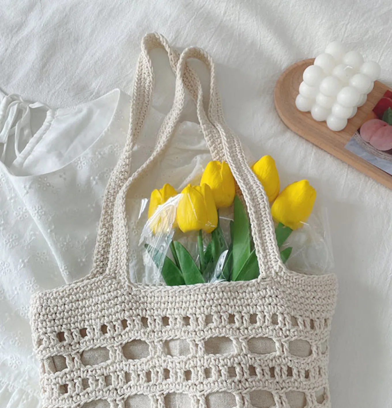 Elena Handbags Artsy Crochet Bucket Bag
