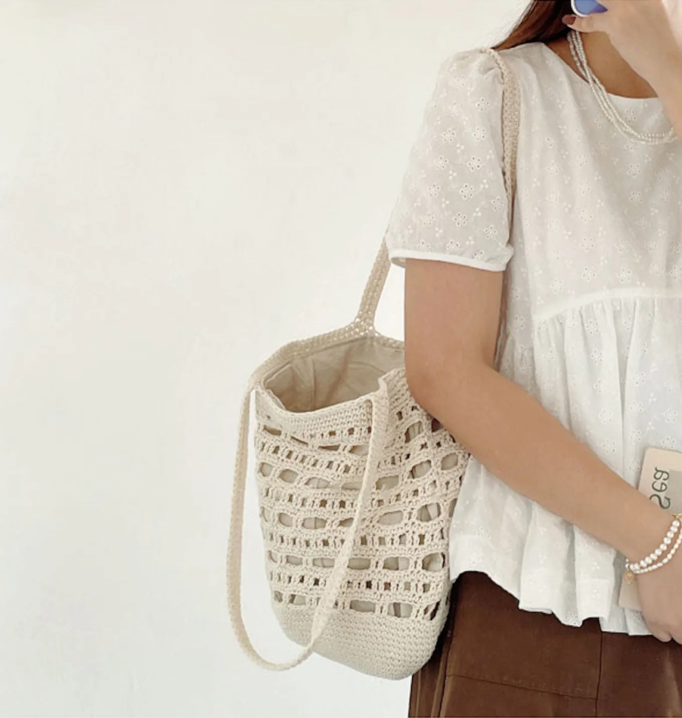 Elena Handbags Artsy Crochet Bucket Bag