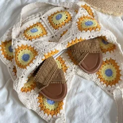Elena Handbags Artsy Knitted Granny Square Tote