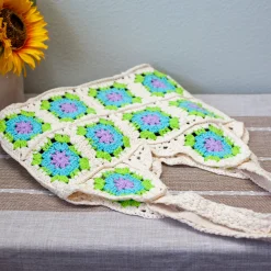 Elena Handbags Artsy Knitted Granny Square Tote