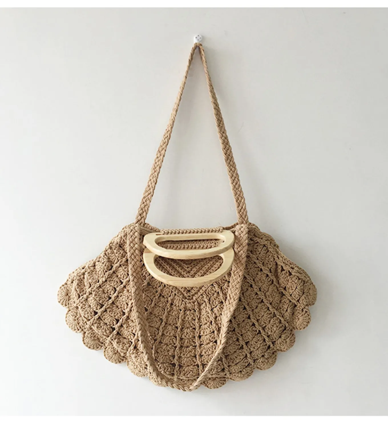 Elena Handbags Artsy Shell Shaped Cotton Shoulder Bag
