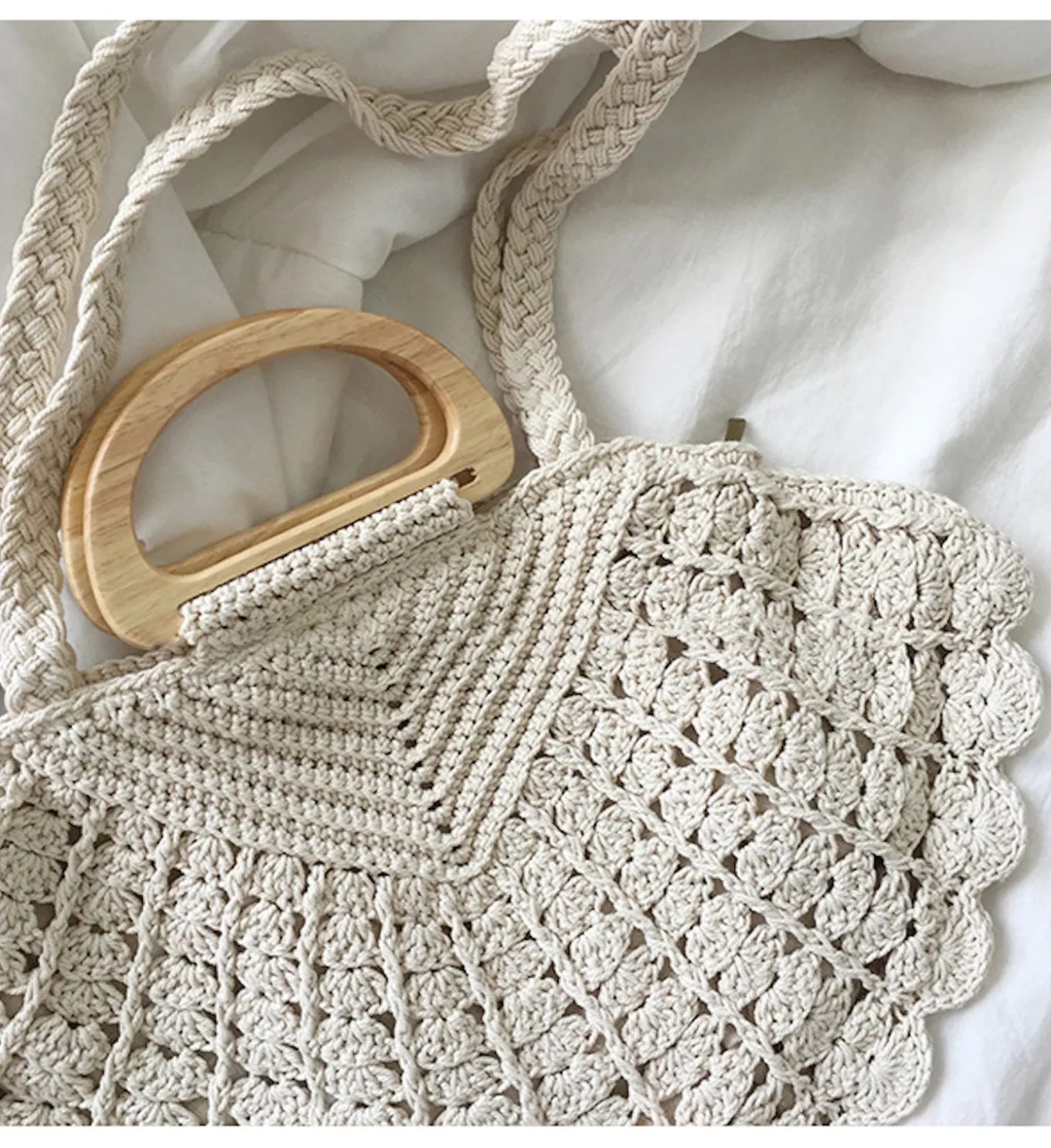 Elena Handbags Artsy Shell Shaped Cotton Shoulder Bag