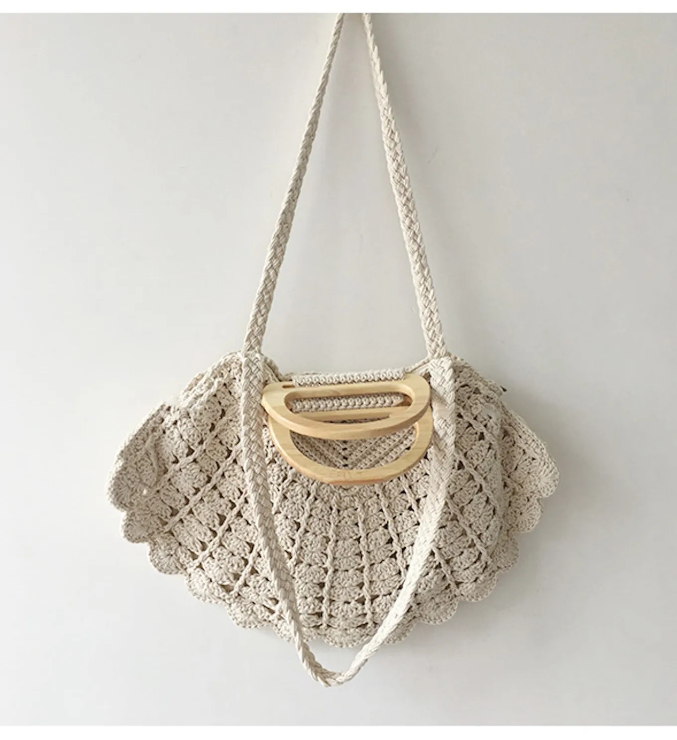 Elena Handbags Artsy Shell Shaped Cotton Shoulder Bag