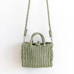 Elena Handbags Beach Straw Woven Box Crossbody Bag