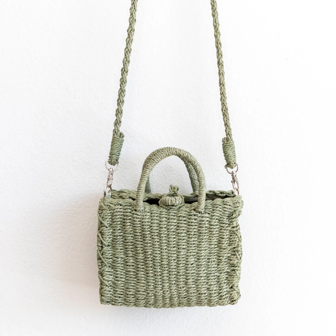 Elena Handbags Beach Straw Woven Box Crossbody Bag