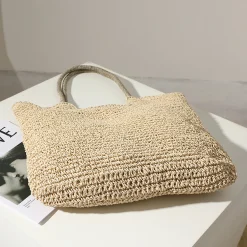 Elena Handbags Beach Straw Woven Tote Bag