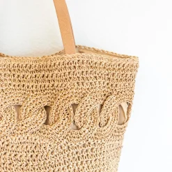 Elena Handbags Beach Straw Woven Tote Bag