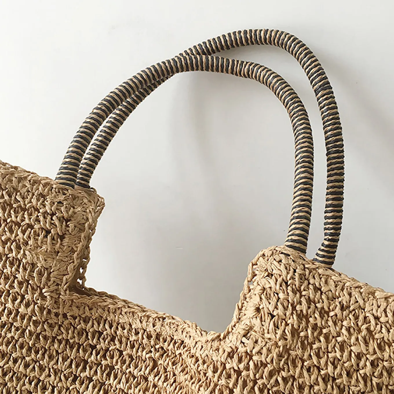 Elena Handbags Beach Straw Woven Tote Bag