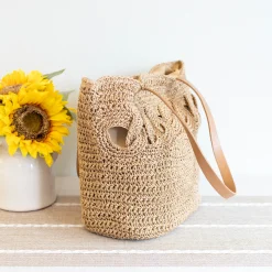 Elena Handbags Beach Straw Woven Tote Bag