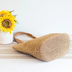 Elena Handbags Beach Straw Woven Tote Bag