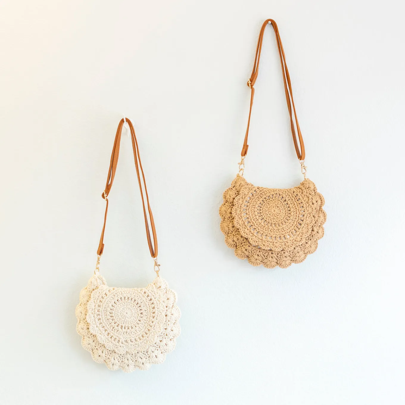 Elena Handbags Boho Crochet Crossbody Bag