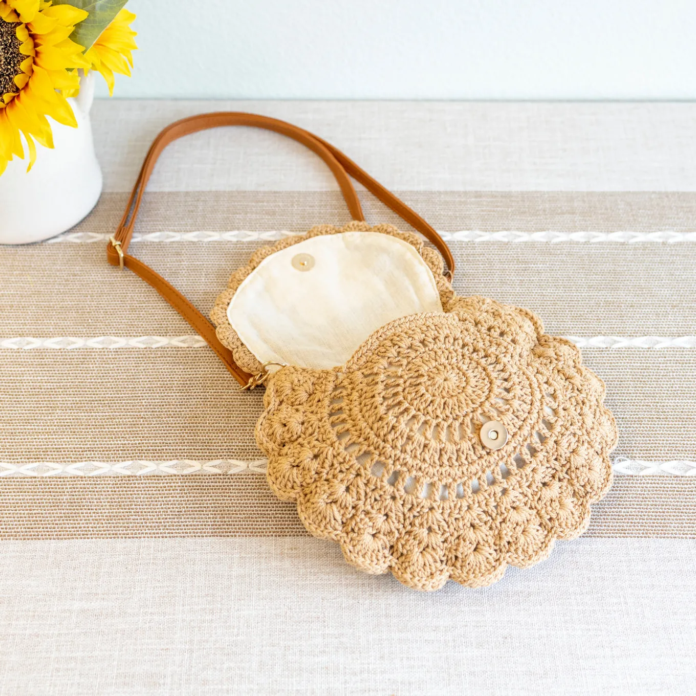 Elena Handbags Boho Crochet Crossbody Bag