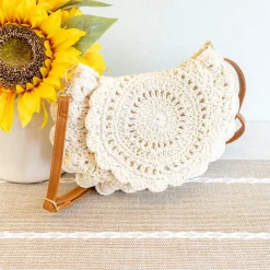 Elena Handbags Boho Crochet Crossbody Bag