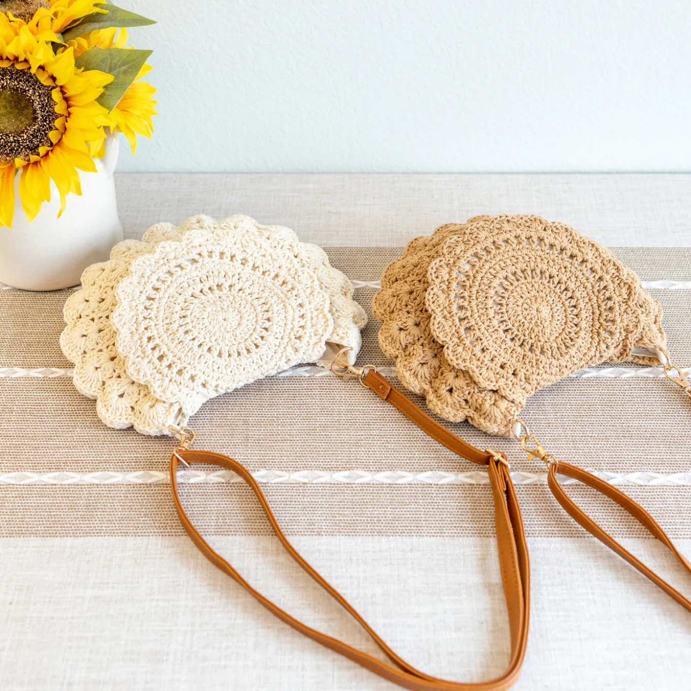 Elena Handbags Boho Crochet Crossbody Bag