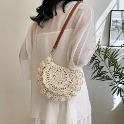 Elena Handbags Boho Crochet Crossbody Bag