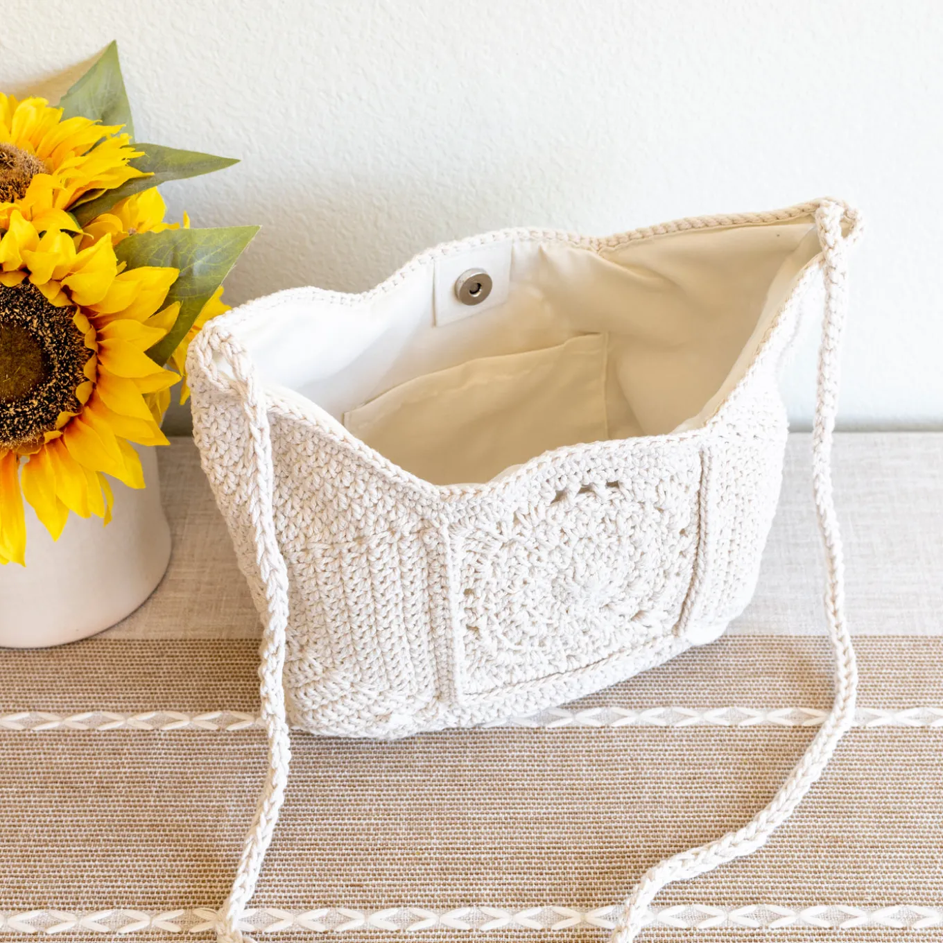 Elena Handbags Boho Crochet Crossbody Bag