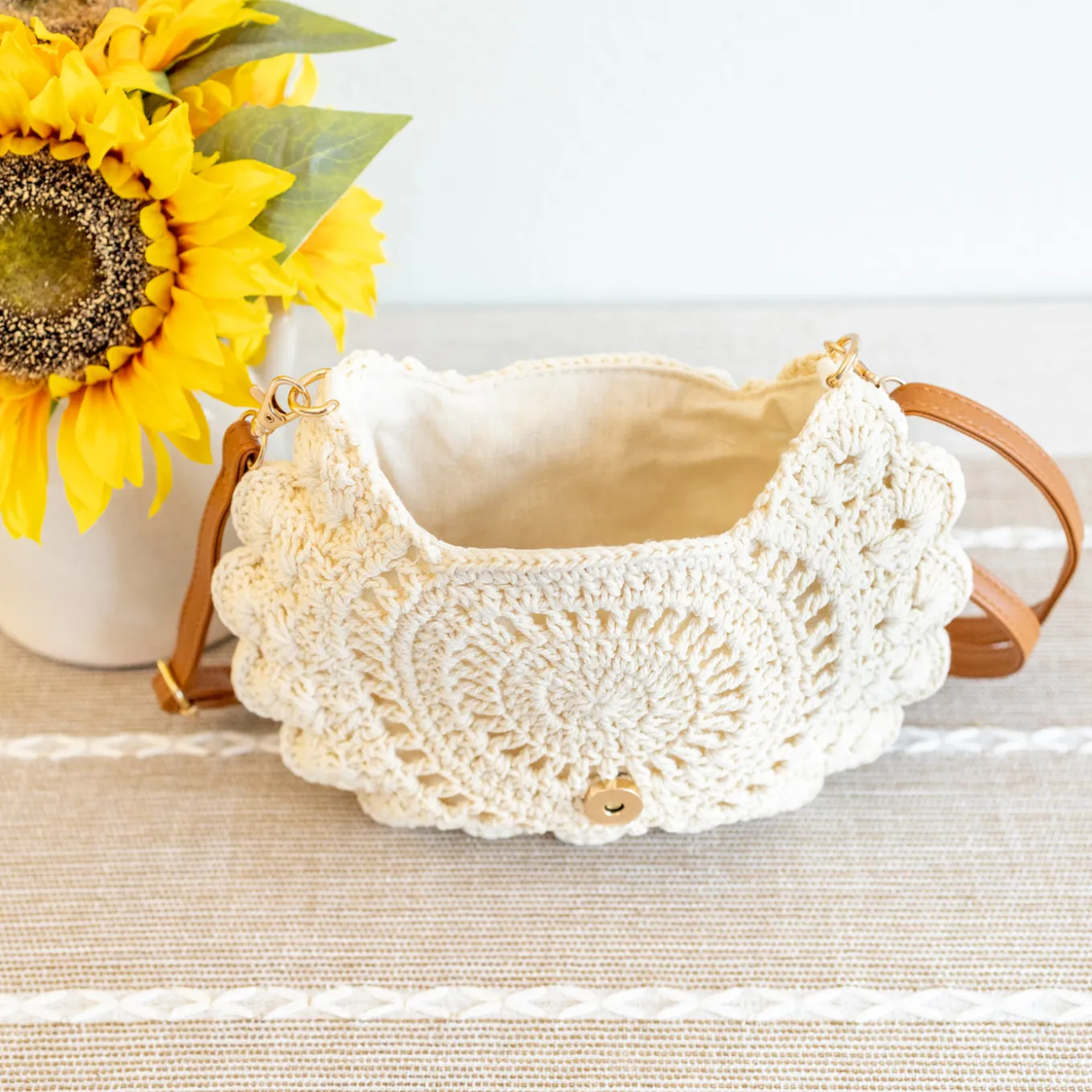 Elena Handbags Boho Crochet Crossbody Bag