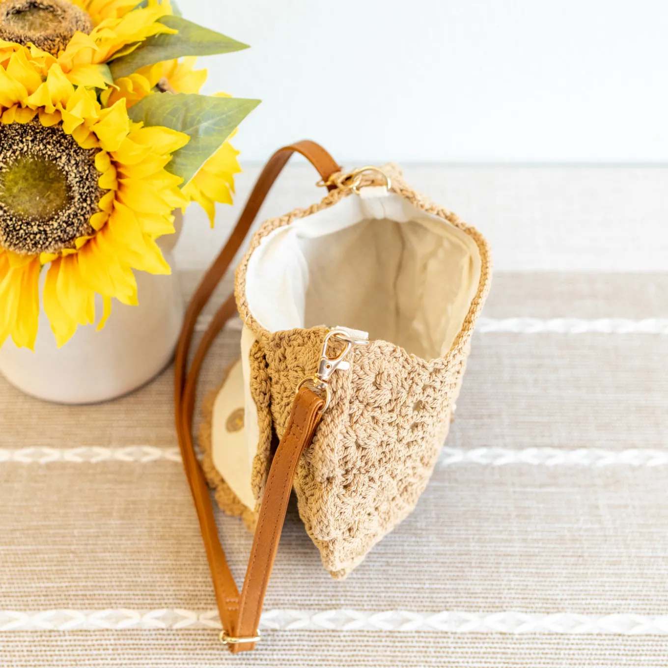 Elena Handbags Boho Crochet Crossbody Bag