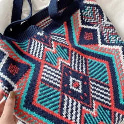 Elena Handbags Boho Knitted Shoulder Bag