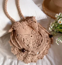 Elena Handbags Boho Knitted Shoulder Bag