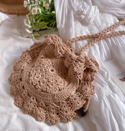 Elena Handbags Boho Knitted Shoulder Bag
