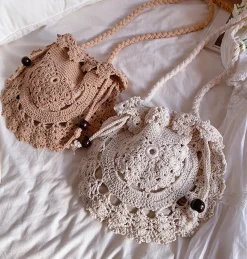 Elena Handbags Boho Knitted Shoulder Bag