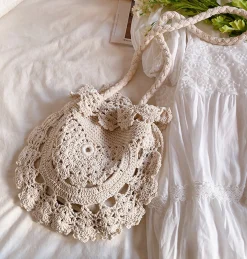 Elena Handbags Boho Knitted Shoulder Bag