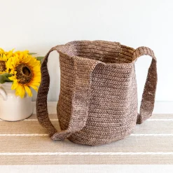 Elena Handbags Brown Raffia Summer Beach Straw Shoulder Tote Bag