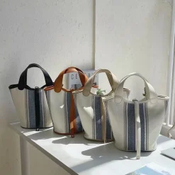 Elena Handbags Canvas Bucket Purse