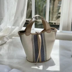 Elena Handbags Canvas Bucket Purse