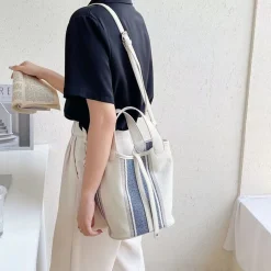 Elena Handbags Canvas Bucket Purse