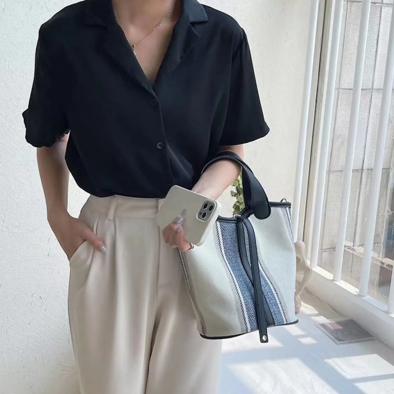 Elena Handbags Canvas Bucket Purse