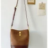 Elena Handbags Chic Leather Bucket Bag