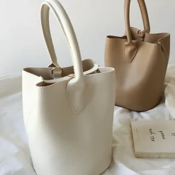 Elena Handbags Chic Leather Bucket Bag