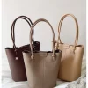 Elena Handbags Chic Leather Bucket Bag
