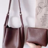 Elena Handbags Chic Leather Bucket Bag