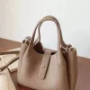 Elena Handbags Chic Leather Bucket Bag
