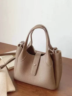 Elena Handbags Chic Leather Bucket Bag